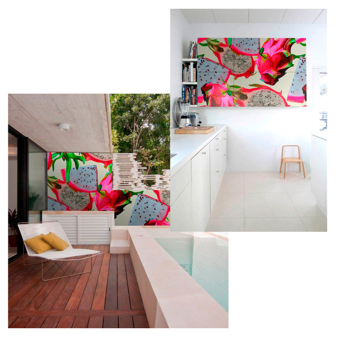 Dragon fruit Pattern #interior #dragon #pattern #fruit #exotic #pool #kitchen #tropic