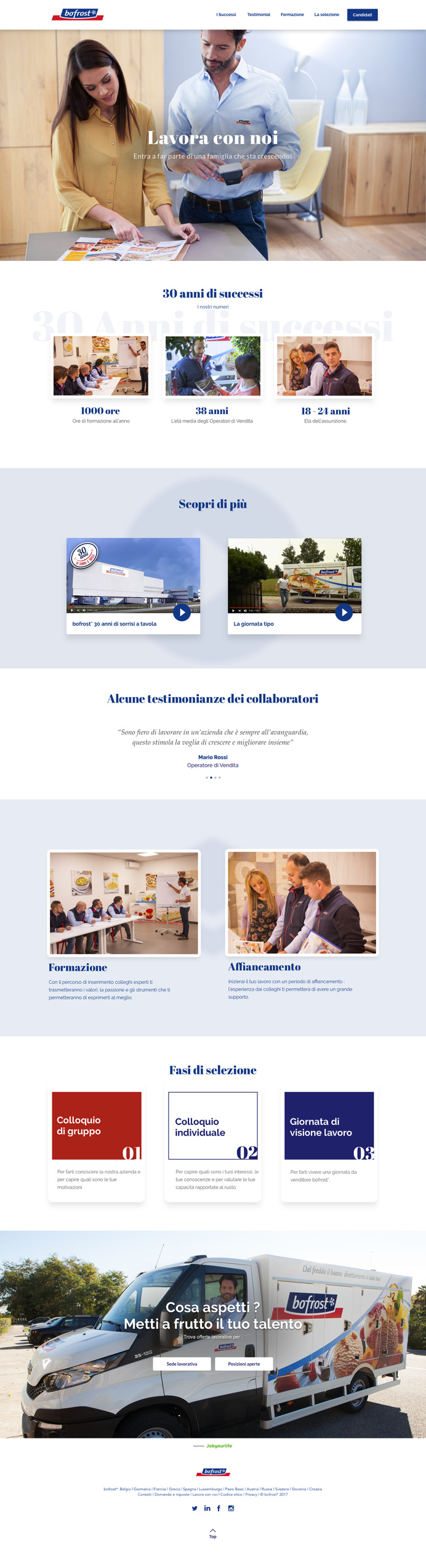 Bofrost work with us page on Behance
