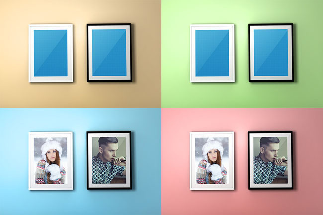 Colourful Photo Frame PSD Mockup