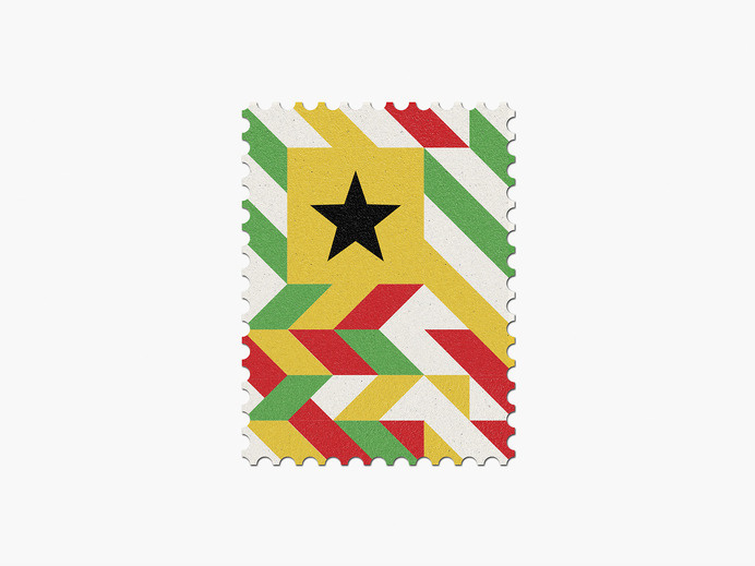 Ghana #stamp #graphic #maan #geometric #illustration #minimal #2014 #worldcup #brazil