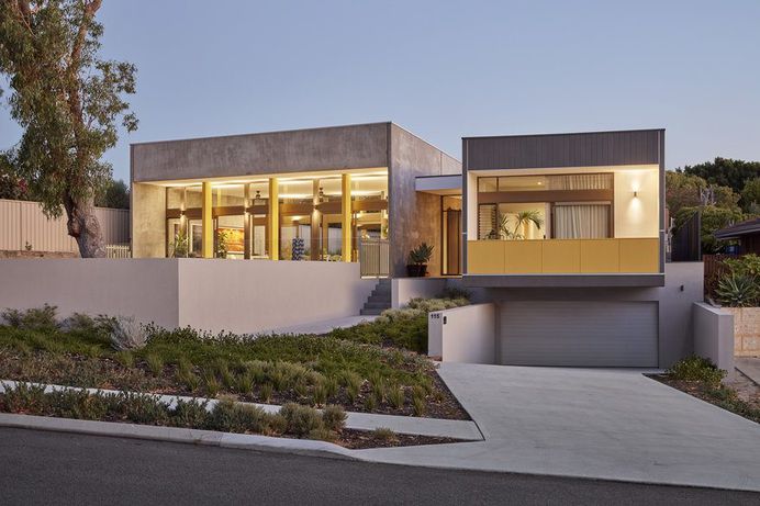 Coastal Suburban Home Featuring Bright, Vividly Colored Spaces