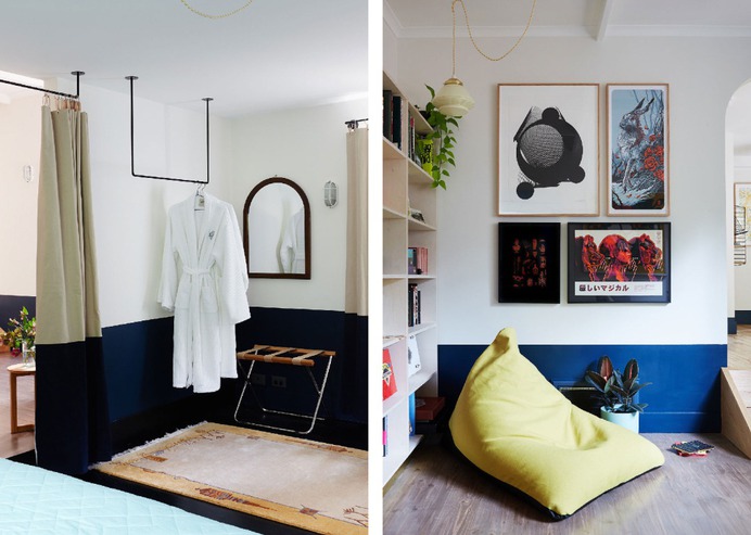 Each room is full of thoughtful touches, including a beanbag for lounging.