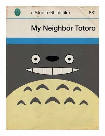 Japanese Movies Imagined As Penguin Book Covers - DesignTAXI.com #ghibli #my #book #cover #illustration #studio #totoro #neighbor