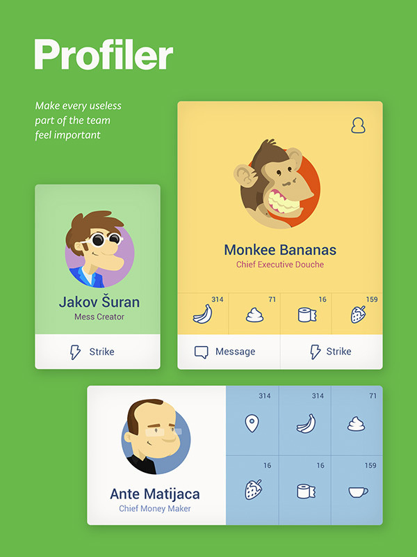 Flat and Colorful UI kit PSD