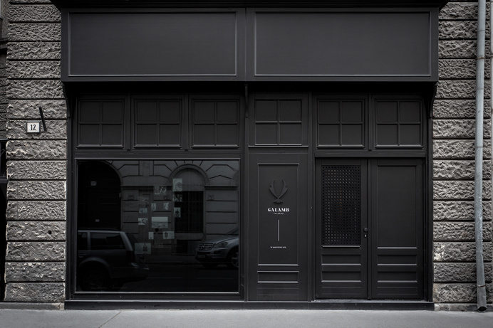 Galamb tailoring brand identity design budapest hungary mindsparkle mag black dark deluxe luxury white high end packaging business card