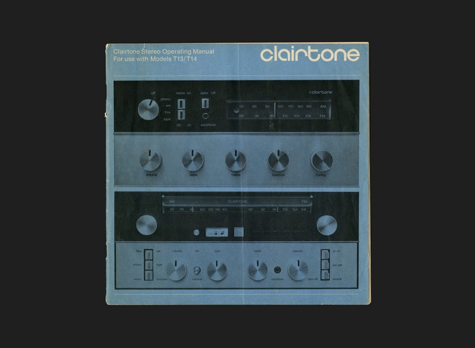 Clairtone Stereo Operating Manual For Use With Models T13/T14 - Canada Modern