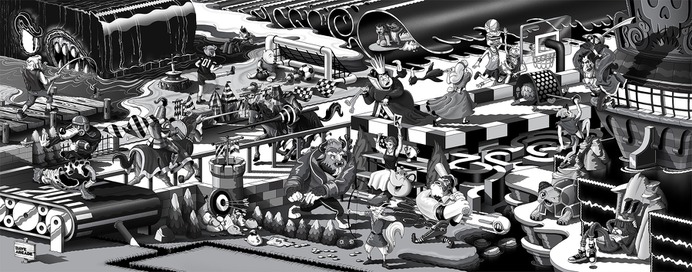 Outstanding murals by Dave Arcade - DISNEY ANIMATION STUDIOS + SPORTS MURAL
