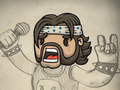 Dribbble - Metal Approved by neil hanvey #beard #wip #illustration #tongue #sketch