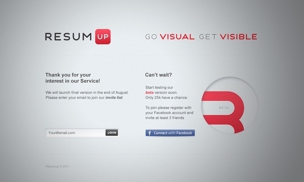 Resumup.com on the Behance Network #interface