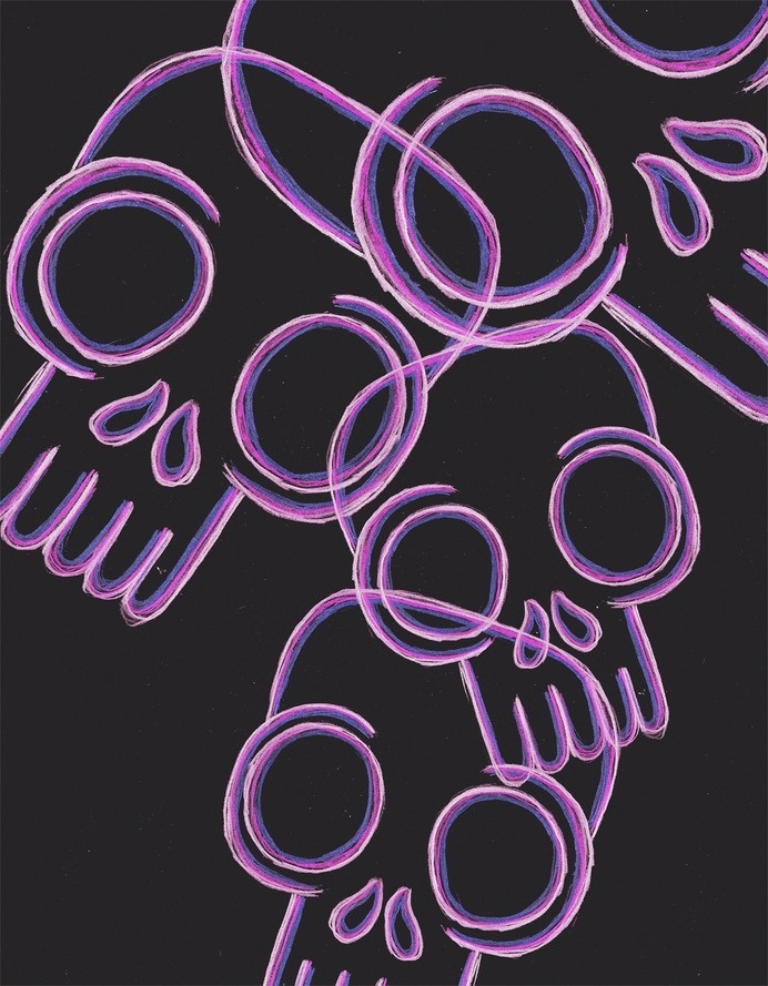 Variation #mixed #medias #skulls #composition