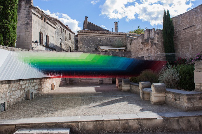 Colorful Installation Art in Ancient Greek Ruin by Quintessenz