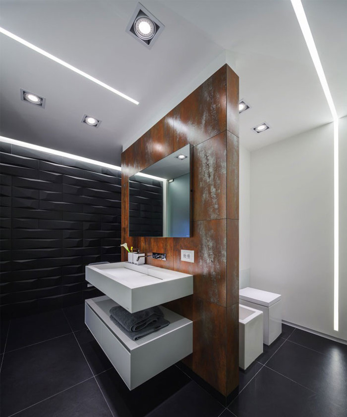 Dark, Deep Colored Contemporary Apartment