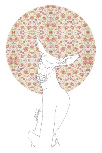Girls and Geometry : Miguel Naranjo #spain #geometry #miguel #illustration #naranjo #flower #circle #female
