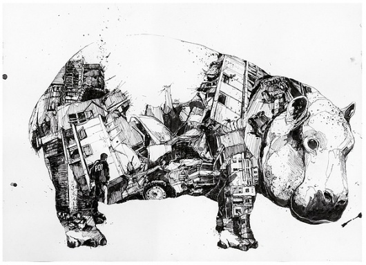 Chaos und Ordnung on the Behance Network #ink #animal #sketch #drawing
