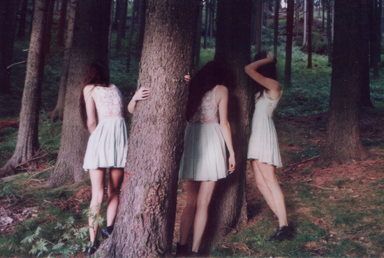Marie Zucker #photo #nymphs #forest #dress #trees