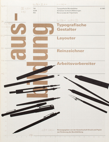 Cover from 1981 Typographische Monatsblätter issue 6 #typography #grids #cover design #heinrich fleischhacker