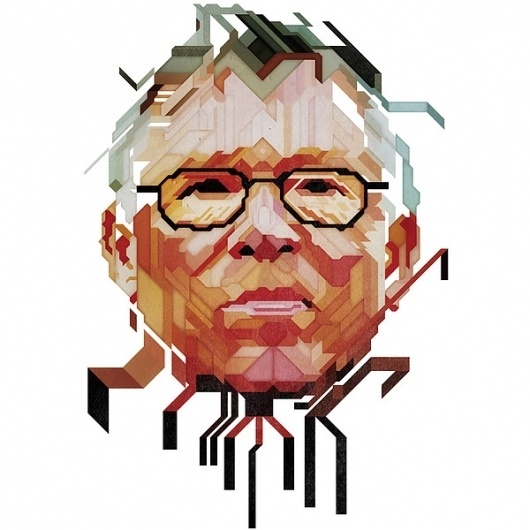 GQ Magazine - Mind Games portraits on the Behance Network #williams #geometric #illustration #portrait #charles