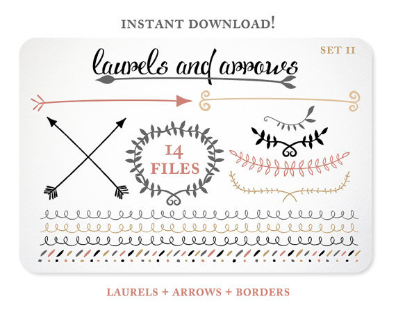 Arrow Clip Art Laurel Clip Art Arrow Clipart Digital