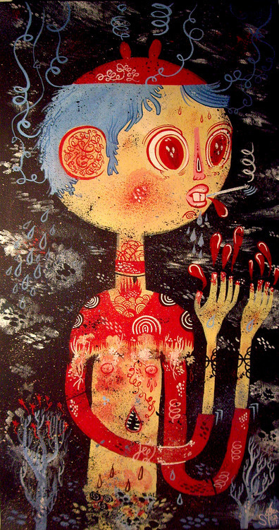 "Electric Palace Lost", an older painting I wish I had a better photographique capturing of& #illustration