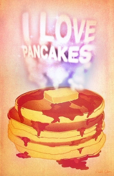 I Love Pancakes Stretched Canvas by Elizabeth Cakovan | Society6 #butter #pancakes #breakfast #food #texture #illustration #love