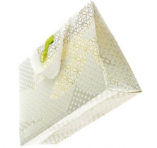 Laser cut, foil blocked retail bag / Progress Packaging #cut #stamp #pattern #design #laser #foil #package