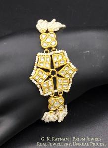 23k Gold and Diamond Polki Hybrid Bracelet - gold diamond polki kundan meena jadau jewellery