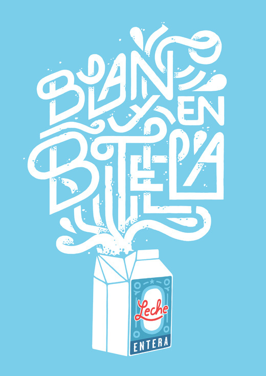 Blanco y en botella by Jorge Lawerta #illustration #typography