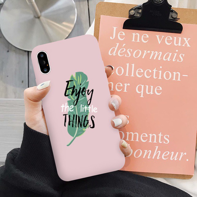 Green Leaves Phone Cases For iPhone Banana Leaf Pattern Letter