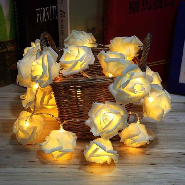 1.5M 10 Roses Flower Garland LED Holiday String Lights Christmas Decorations for Home Christmas Tree New Year Decoration Battery