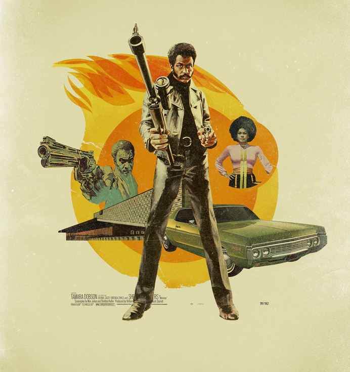 Blacksploitation Illustration | Mark Weaver #mark #movie #blacksploitation #throw #nostalgia #grindhouse #illustration #back #vintage #weaver #poster