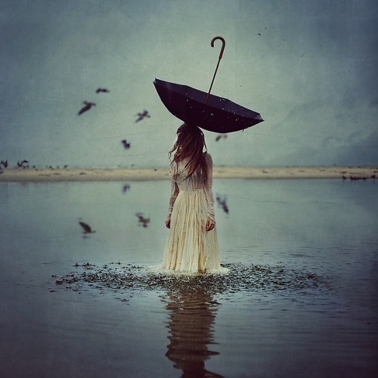the world above | Flickr - Photo Sharing! #umbrella #girl #photo #picture #world #the #sadness #above #river