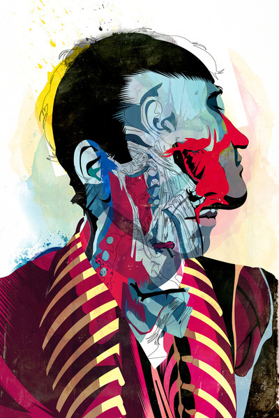 051113 Art Print #abstract #anatomy #illustration #portrait #man #surreal