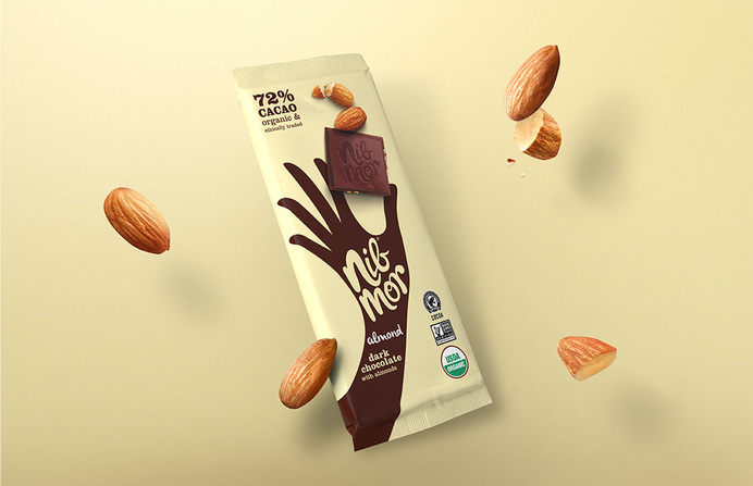 Packaging example #366: NibMor chocolate packaging #packaging #drawing #chocolate #one #colour