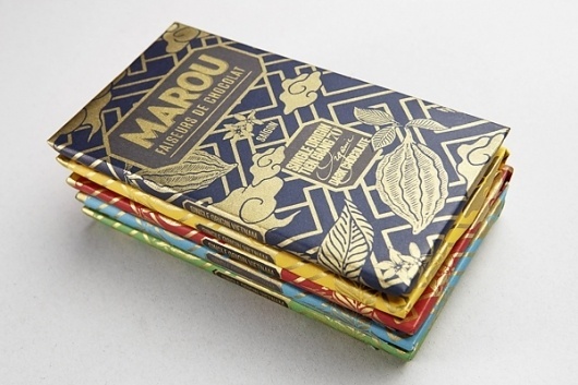 Marou chocolate packaging | Art and design inspiration from around the world - CreativeRoots #type #shield #pattern #gold