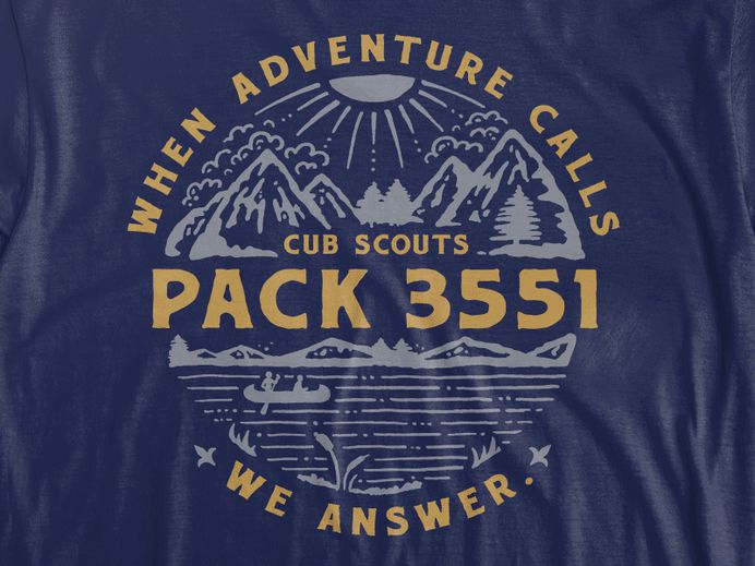 Cub Scouts T-Shirt type nature vintage river illustration mountains camping screen print t-shirt cub scouts boy scouts