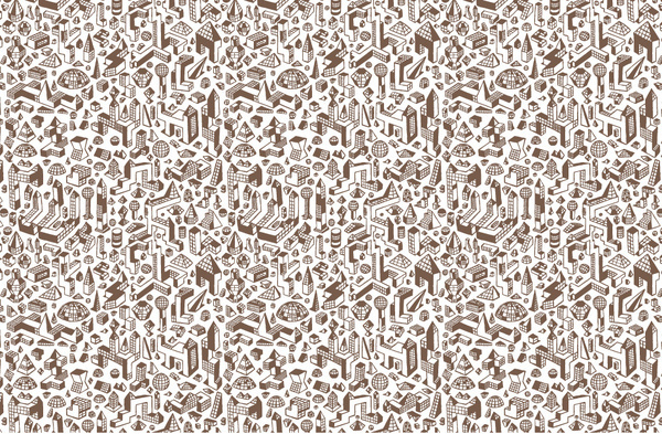 paulantonson:Blocky: Brown Line #busy #pattern #complex #illustration #bricky #detail