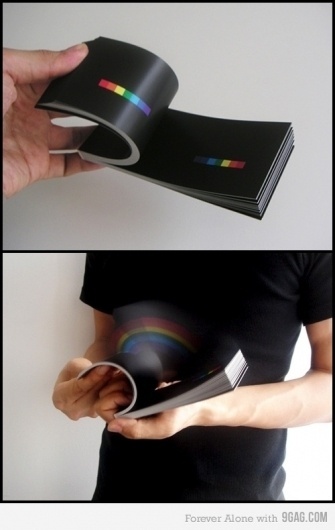 9GAG - A rainbow in your hands #graphic #book #flip #rainbow #cool
