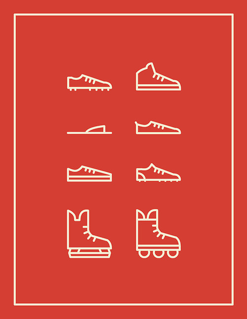 Some sporting shoes and things of that nature. #shoes #iconography #icon #design #icons #sports