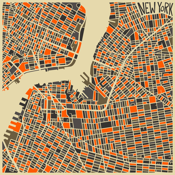 NEW YORK Map Illustration #design #abstract #maps #newyork #obsessed