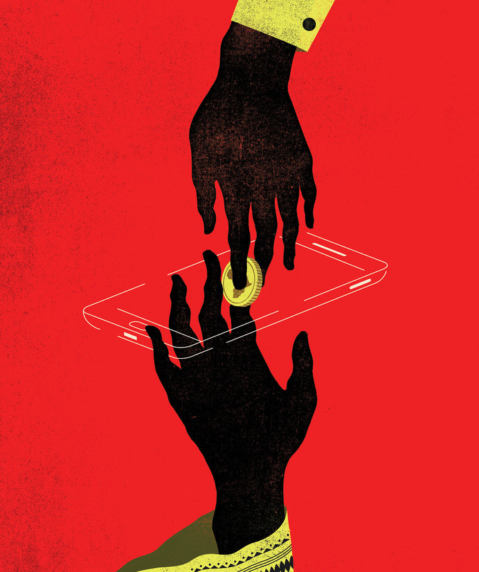 The AtlanticÂ Illustration for the Atlantic on African entrepreneurs beating the west at reinventing money for the mobile age. #illustration #editorial