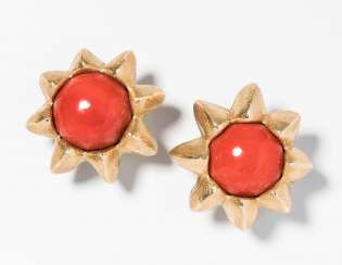 Philippe Pfeiffer Coral Stud Earrings
