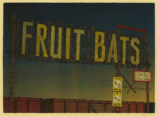 Fruit Bats Landland #bats #land #fruit #illustration #poster