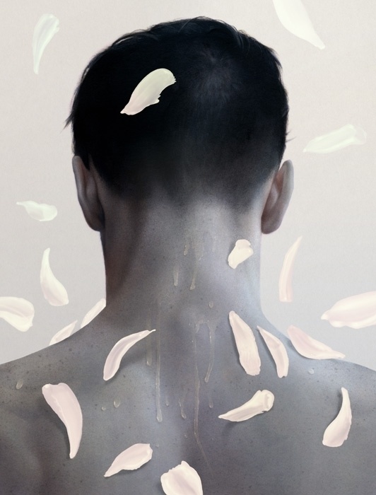 WHITE #white #weber #feathers #back #painting #man #sam