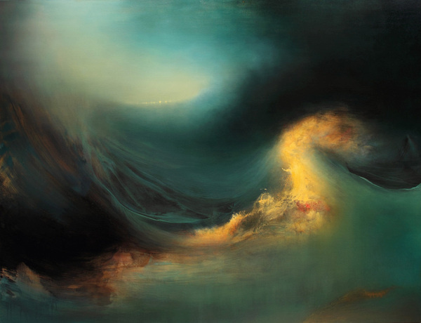 Necessity brings him here, not pleasure but does it float #swirl #illustration #sea #painting #waves