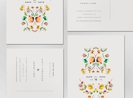 Design Work Life » Lisa Hedge: Sarah & Scott Wedding Annoucement #save #invitation #date #floral #the #simple #typography
