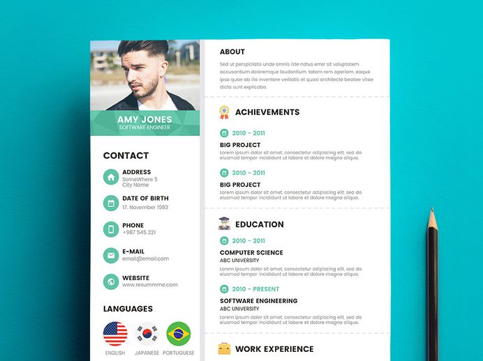 Free Creative Corporate Resume Template in PSD Format
