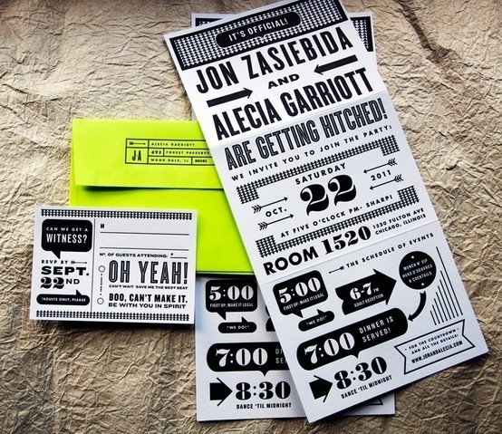 Graphic Design / invitation #white #invitation #black #and #type #neon