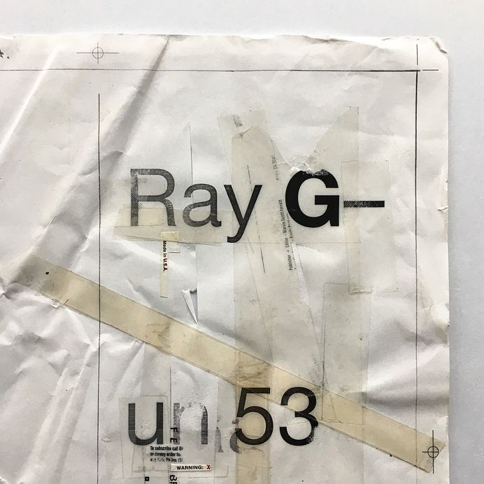 From the archive. In-progress artwork (swipe for details) for the Ray Gun 53 (Goldie Cover) Masthead Page. Created on 27th Nov ‘97 at 12.15pm. I’ve never been quite sure why the editorial team (@deankuipers) referred to this inside page as ‘the masthead’ because I’ve always referred to the name of the magazine as it appears on the cover as ‘the masthead’? Anyway, the right side of this page (when completed) carried the names of everyone who worked on the magazine, and the left side was reserved for a half page ad. What you see here is work in progress - once this artwork was finished it was scanned in and the magazine info was typeset over it. For the design I printed out a bunch of varying weights of the magazine name/issue number in sans and then began to hack into the laser print with a scalpel, as well as layering over some‘sellotape rules’ and grabbing bits of type from other lasers and old magazines to paste in to the layout - this was a technique I’d used 3yrs earlier on the book ‘Interference’ and had become my absolute favourite method of working - I loved haw tactile it was. I first learned this method at York College Of Arts & Technology by my illustration tutor - Roger Hallam. Roger was a true one-of-a-kind and had a phenomenal impact on my subsequent approach to graphic design. This artwork sheet has got more yellow over time which as far as I’m concerned is always a good thing. #swissgrit #raygunmagazine #graphicdesign #design #type #typography #letraset #music #magazine #art #handmade #typographyinspired #typedaily #dailytype #typographic #typographicart #swisstype #swisstypography #swissdesign #typeinspire #typeinspired #graphicdesigner #graphicart #typographydesign #designinspiration #collage