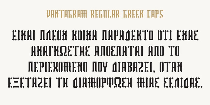 Vantagram typeface (font) designed by Thoma Kikis. Teknike.com - #vantagram #typeface #font #kikis #thomakikis #blackletter #sans #lettering #greek #latin #cyrillic #teknike
