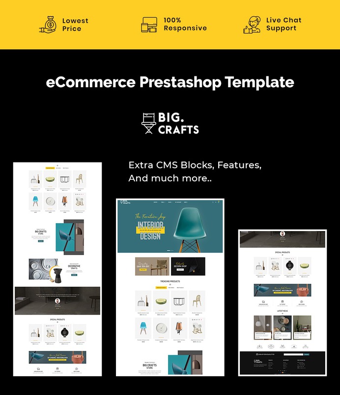 #BigCrafts - #Furniture & #Home #Decor - #Prestashop #Responsive #Theme #eCommerce #Website #Design #Template